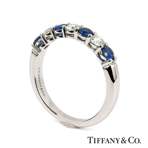 Tiffany And Co Platinum Diamond And Sapphire Ring Rich Diamonds