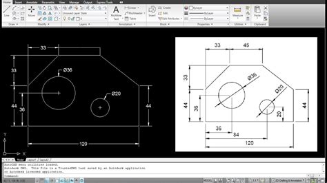 Autocad 2d Practice Drawing Exercise 4 Basic Tutorial For
