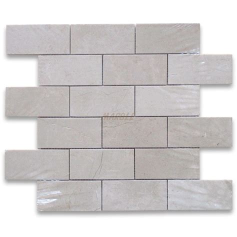 Crema Marfil 2x4 Grand Brick Subway Mosaic Tile Polished Herringbone