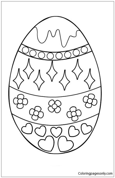 Patterns Easter Egg Coloring Pages Free Printable Coloring Pages