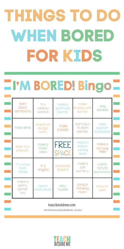 Im Bored Bingo Educational Things To Do When Bored Boredom Busters