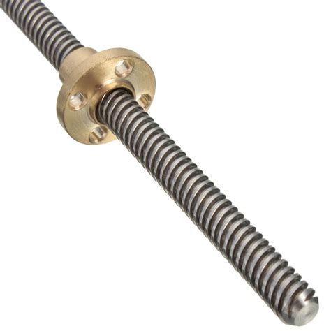500mm lead screw 8mm thread 2mm pitch lead screw with copper nut