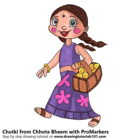 Chutki From Chhota Bheem With Promarkers Speed Drawing Cartoon