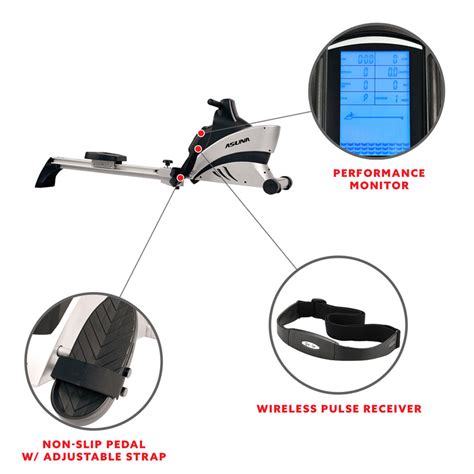 Commercial Folding Rowing Machine Rower W Heart Rate Monitor