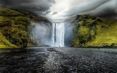 Skógafoss Waterfall Full Hd Wallpaper And Background Image 1920x1200