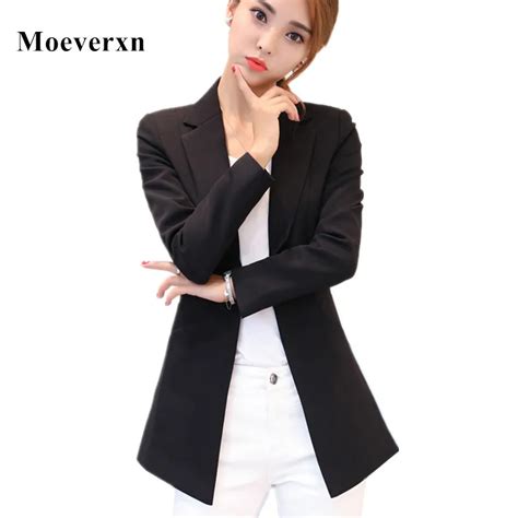 Women Long Sleeve Single Button Blazers Outwear 2017 Elegant Ol Style