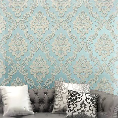 Embossed Damask Wall Paper 3d Luxury Wall Coverings Europe Non Woven