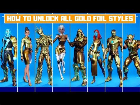 10 hidden free rewards in season 4 of fortnite! All Gold Foil Edit Styles in Fortnite! How to Unlock Gold ...