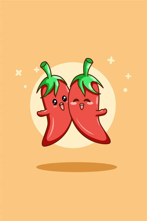 Cute And Funny Chilis Character Icon Cartoon Illustration 3227345 Vector Art At Vecteezy