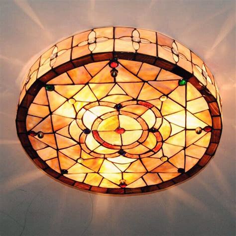 Stained Glass Ceiling Light Patterns Ceiling Glass Stained Lamp