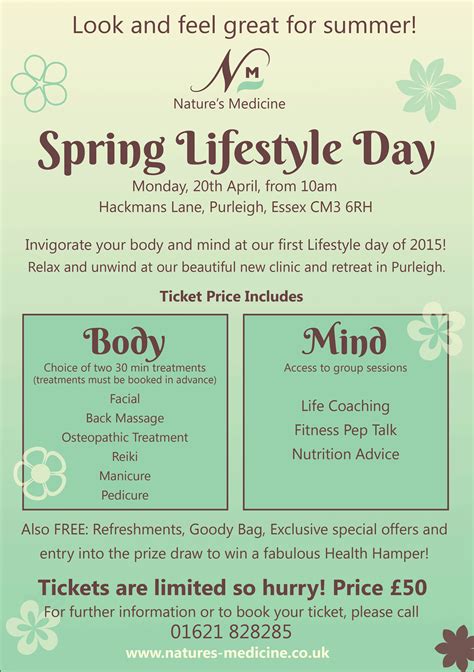 Lifestyle Day - 20th April 2015 at the Purleigh Clinic ...