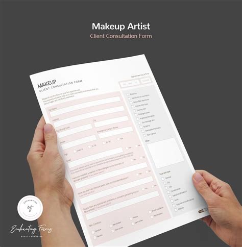 Makeup Artist Forms Client Intake Form Client Record Cards Etsy In