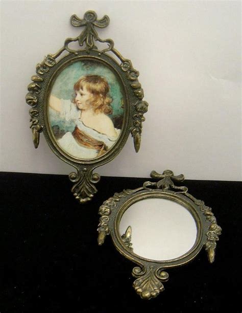 Two Vintage Ornate Oval Brass Picture Frames Made In Italy Little Girl