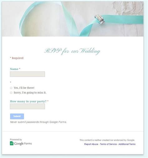 Wedding Rsvp Google Form Template / This template is fully editable