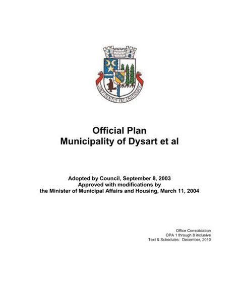 Official Plan Complete Text Municipality Of Dysart Et Al