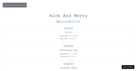 Rick And Morty Reactapp Codesandbox