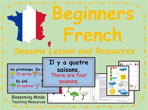 French Lesson And Resources Seasons Teaching Resources French