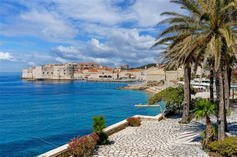 Landscape With Banje Beach And Old Town Of Dubrovnik Croatia Stock Image Image Of Balkans