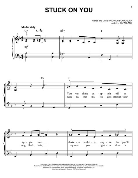 C needed a em friend and the f way i feel now i guess i'll g be with. Stuck On You | Sheet Music Direct