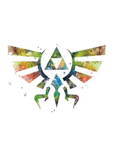 The Legend Of Zelda Print Watercolor Nintendo Game Triforce Wall Art