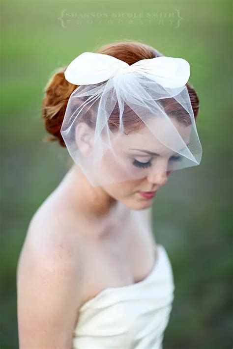 The Sweetest Silk Bridal Bow Blusher Veil Handmade Wedding