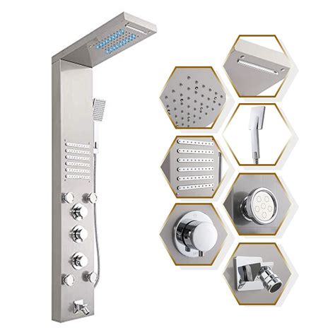 Buy Led Shower Panel Tower System Hydropower Stainless Steel