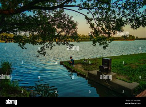 Sunset View Of Water Park And Dusk Shooting Location Katsushika Ku