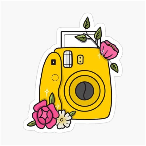 Yellow Polaroid Camera Sticker By Niaillustration In 2022 Sticker