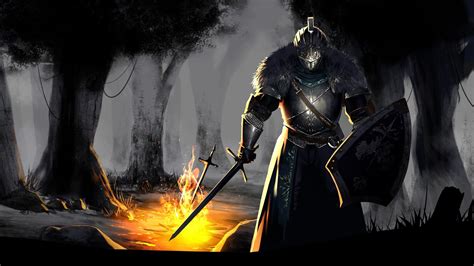 Fire Sword Dark Souls Forest Wallpapers Hd Desktop