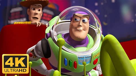 Toy Story 1995 Woody And Buzz Explore Pizza Planet Get Stuck In Claw