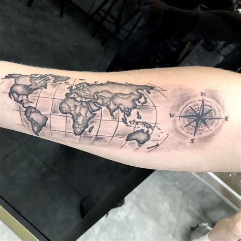Amazing World Map Tattoo Designs You Need To See World Map Tattoos Map Tattoos Globe