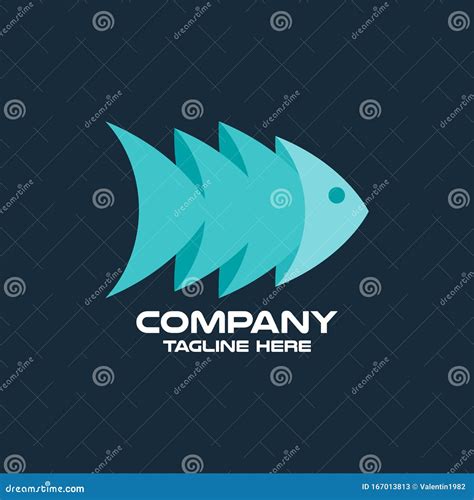 Modern Abstract 3d Fish Logo Vector Illustration Stock Vector