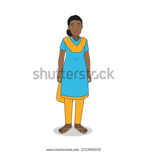 South Indian Girl Happy Indian Village Stock Illustration 2113082018 Shutterstock