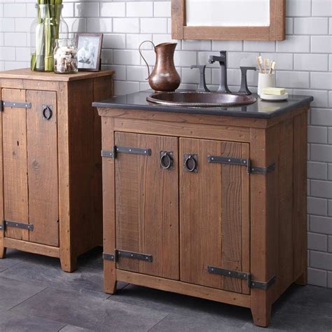 Americana 30 Inch Reclaimed Wood Bathroom Vanity Base Native Trails