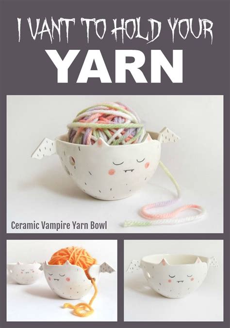 Place on prepared sheet to set. Ceramic vampire bat yarn bowl for crochet or knit | Yarn ...