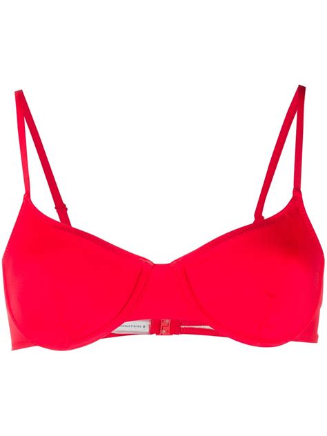 Solid And Striped Underwire Bikini Top In Red Modesens