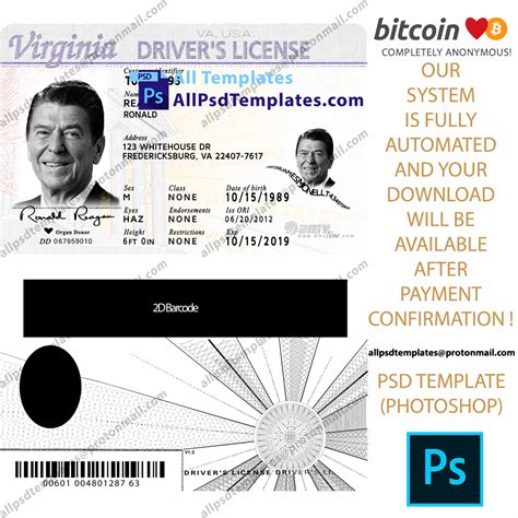 Virginia Driver License Template All Psd Templates