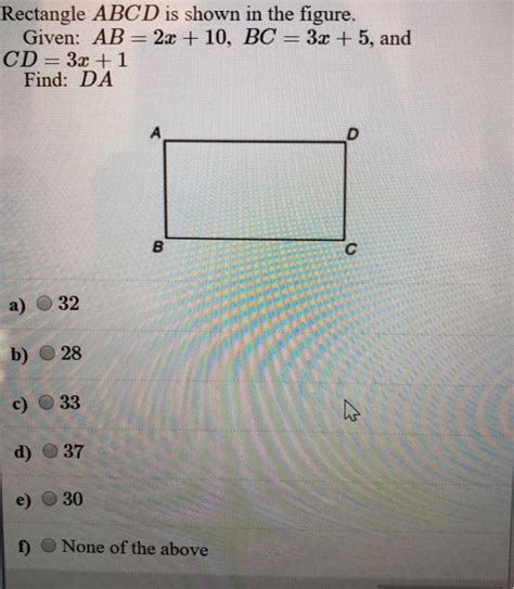 Solved Rectangle ABCD Is Shown In The Figure Given AB X Chegg The Best Porn Website