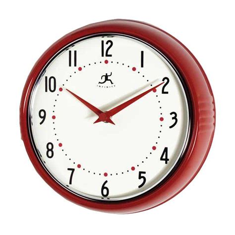 Infinity Instruments 10940 Retro Wall Clock At Atg Stores Red Wall