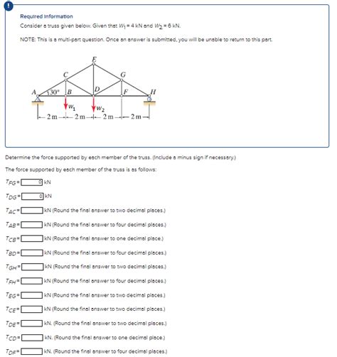 Solved Required Information Consider A Truss Given Below Chegg