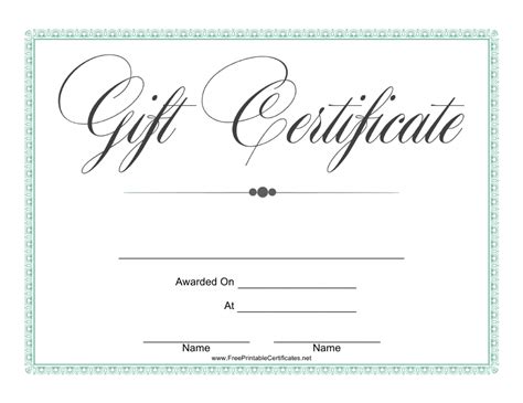 Gift Certificate Template Fill Online Printable Fillable Blank