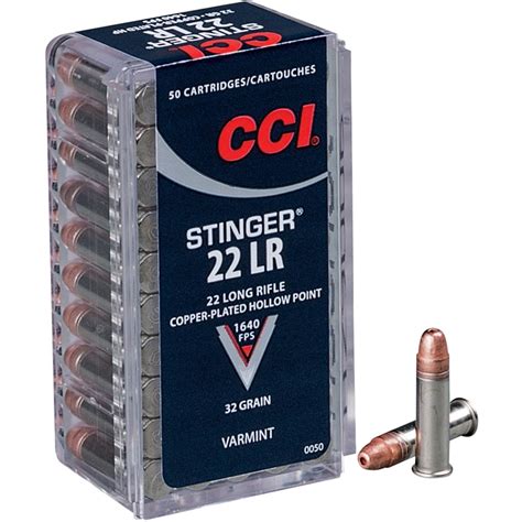 Cci Stinger 22 Long Rifle Ammo 32 Grain Copper Plated Hollow Point