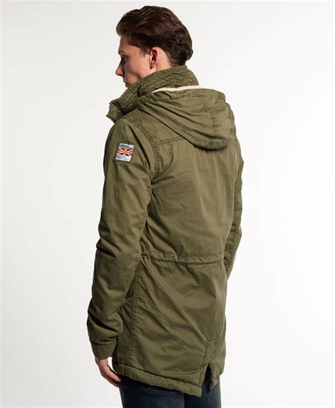 Mens Rookie Military Parka Coat In Deepest Army Superdry