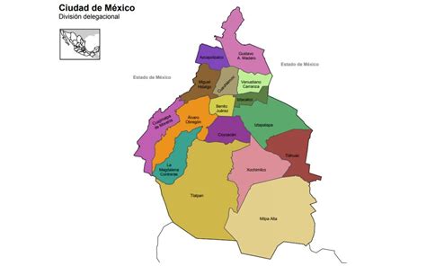 Mapa De La Ciudad De México Cdmx área Metropolitana México