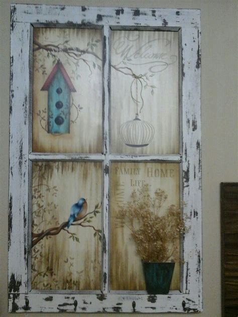 Upcycled Spring Window Frame Home Decor Old Window Crafts Window