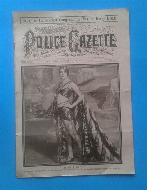 Rare The National Police Gazette Magazine March 6 1920 Doris Lloyd Boxing Ebay