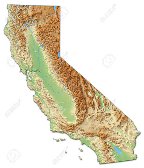California Relief Map Printable Maps