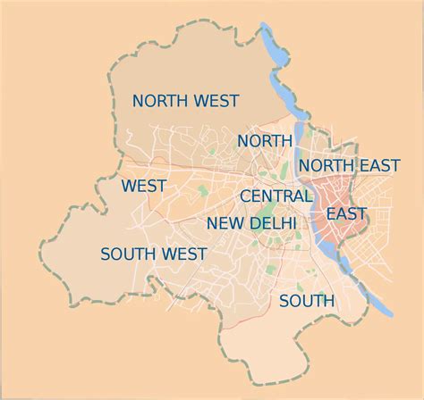 Delhi Districts Map Mapsof Net