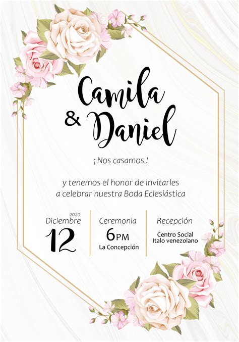 Invitación Boda Invitaciones De Boda Digitales Plantilla Invitacion