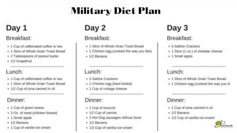 Military Diet Plan 3 Days To Successful Weight Loss Diet2nourish